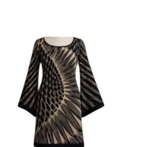 Vintage bisou bisou angel wing sleeve dress black cream 14 retro